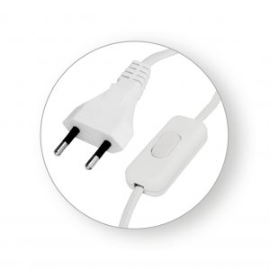 PRIKLJUČNI KABEL H03VVH2-F2X0,75 L=2m SA SKLOPKOM,BIJELI